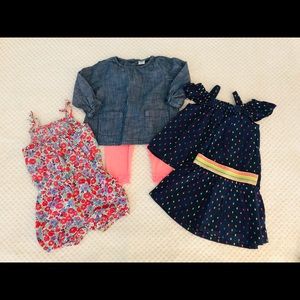 5 Piece / 3 Outfit Adorable Baby Girl Clothes